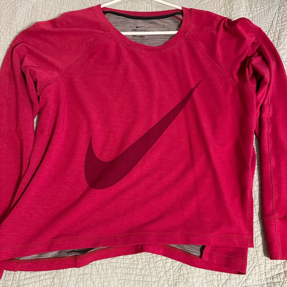 Nike Dri-FIT Maroon Long Sleeve Top